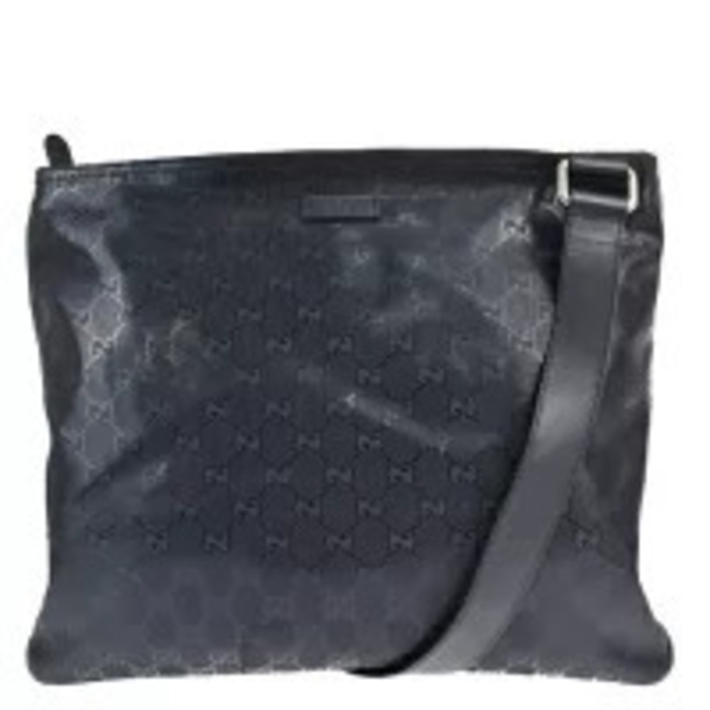 Gucci Imprime Crossbody Shoulder Bag GG Black Leather